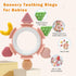 3-12 Baby Teething Ring Toy for Months, Silicone Infant Teether for Sore Gum Relief, Soothing Sensory Chew Toy, Ideal