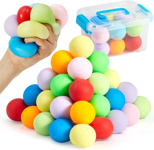 JOYIN 24 Pack Slow Rising Stress Balls, Squishy Sensory Fidget Toys, Hand