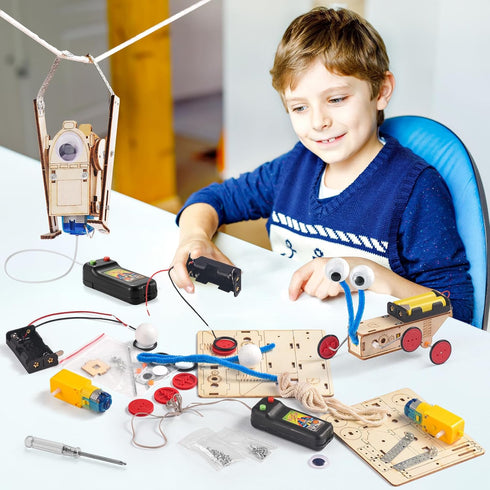 STEM Kits for Kids Ages 5-12, Robot Building Crafts Kit, 3D Wooden Puzzles, Woodworking Model Toys