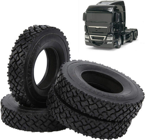 4PCS RC Car Tires, 20mm Width Shoe Sole Pattern Tyre Spare Parts, Fit for Tamiya Tractor Truck 1/14 RC Car Accessory
