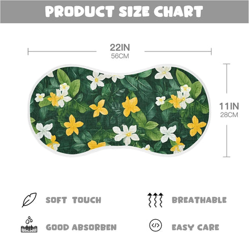 Set 1, Green Leaves Muslin Baby Burp Cloths of Super Soft & Absorbent Burping Rags, Cotton Burp Clothes Shower Gift
