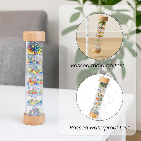 8 Inch Rainmaker Rain Stick Musical Instrument for Babies, Toddlers and Kids, Rainfall Rattle Tube Rainstick Shaker Toy
