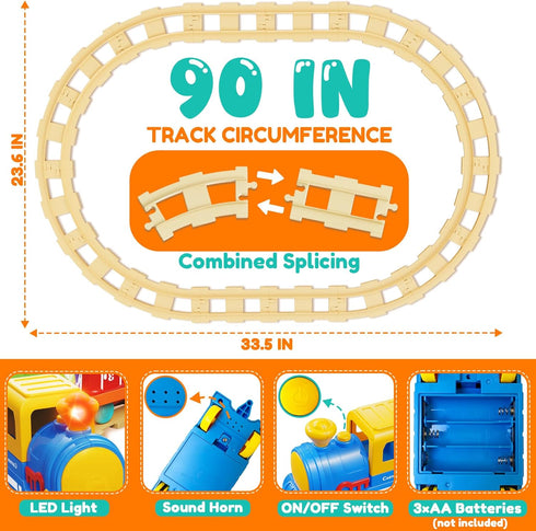 1-2-3, Set 2-4 1 2 3 Counting 1 2 3 Toddler Boy Girl Toys Train for Toddlers with Music & Light, Toys for Year Old Boy