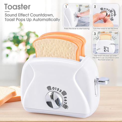 Set, 4-8, 3+ Kitchen Appliances Toys, Kids Play Kitchen Accessories Pretend Kitchen Toys for Kids Ages Coffee Maker