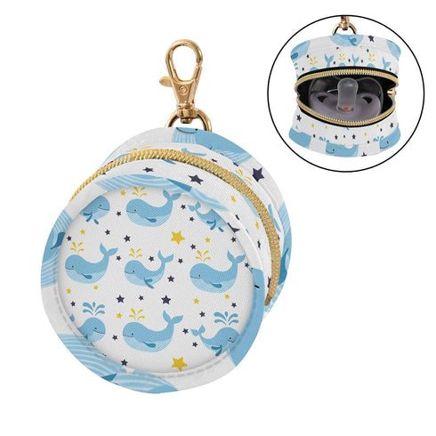 YETTASBIN Whales Portable Pacifier Holder Case with Metal Hook Buckle & Zipper for Diaper Bag and Stroller, Versatile