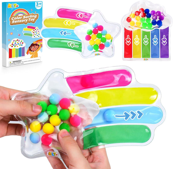 2 PCS Color Sorting Sensory Toys for Toddlers: Quiet Calming Travel Roadtrip