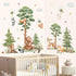 wondever Large Woodland Animal Tree Wall Stickers Forest Animals Bear Deer Dandelion Peel and Stick Wall Art Decals