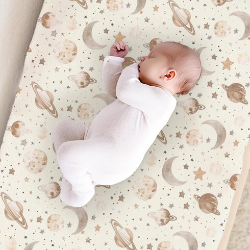KuphiL10C Girls-16x32 Outer Space Planets Moon Stars Pattern Baby Changing Pad Cover, Unisex Space Nursery Diaper