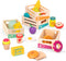 B. toys Little Foodie Groups 24-Piece Wooden Grocery Toy with Categorized Food