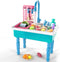 SmartChef Play Kitchen Sink Toys, Blue Electric Dishwasher Playing Toy with Running Water,