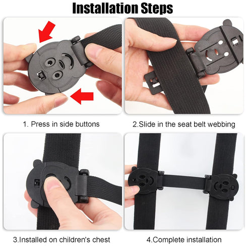 Anti Escape Car Seat Strap Baby Harness Chest Clip, Safety Strap for Children Under 1.5 Years Old (2 Pack)