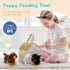 8-Piece Set, 9.8 Inch Set 4 Muiteiur Dog House Plush Plush Dog House with Cute Puppies, Magic Gate, Bottle, Bed Pad