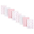 Luvable Friends Cotton Poly Flannel Burp Cloths Multipack, Girl Feathers 8-Pack, One