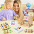 Montessori Learning Toys Gifts for Kids 3-5 Years, Wooden Reading Blocks, Preschool Activities & Flash Card Games