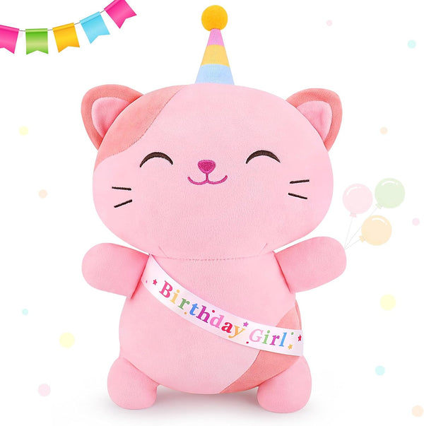 Achwishap Cat Stuffed Animal,Birthday Girls Cat Plush,14 Cats Plush Toys,Cute Plushies Birthday