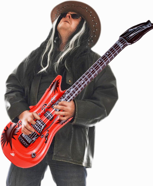 9Pcs Inflatable Guitars and Microphones, Party Props for 80s 90s Themed Events, Rock Star Toy Set