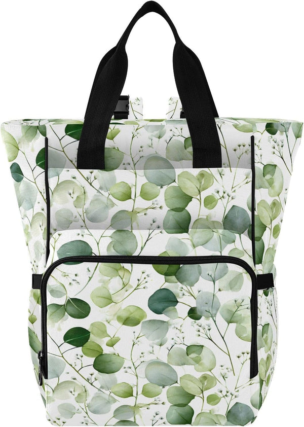SUABO Beautiful Leaf Pattern Baby Diaper Bag Backpack Large Bag Waterproof Travel Diaper