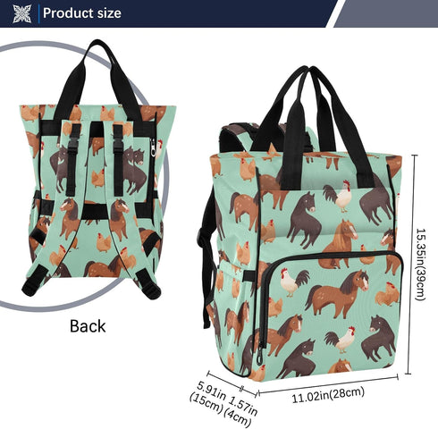 SUABO Seamless Backpack A Of Horese Pattern Baby Diaper Bag Large Bag Waterproof Travel Diaper Bags for Moms and Dads
