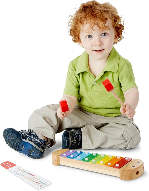 Melissa & Doug Caterpillar Xylophone Musical Toy with Wooden Mallets, 15.25" x 6.5" x 1.5"