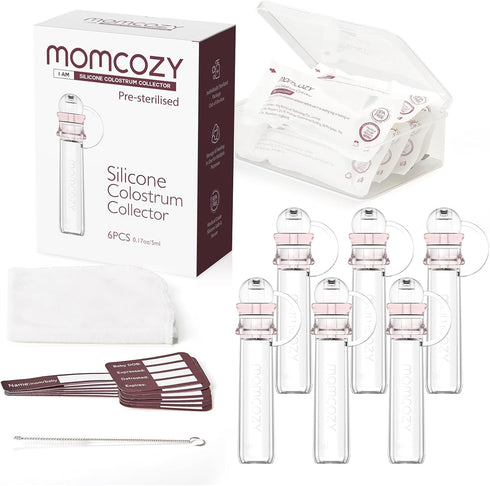Momcozy Colostrum Collector Reusable Breast Milk Collector with Storage Case and Cotton