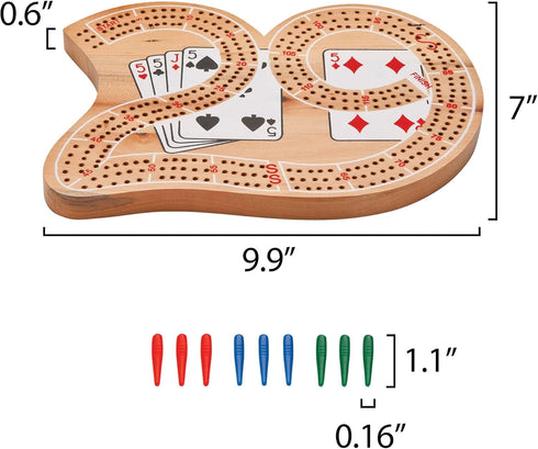 Mainstreet Classics Wooden Cribbage Board Game Set "29"