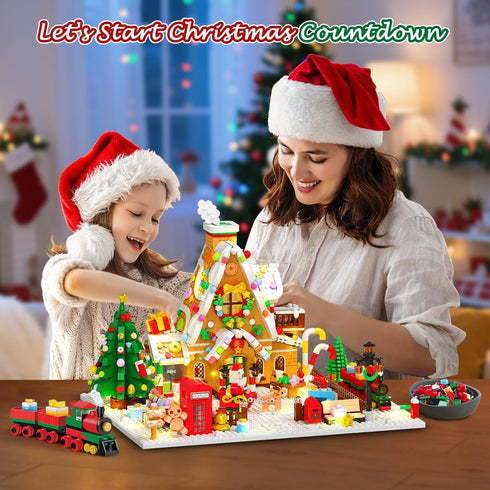 2025 Set 24 Countdown 10+ INSOON Advent Calendar Gingerbread House Mini Building with Lights, Days Christmas Building