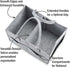 PandaEar Portable Baby Diaper Caddy Organizer, Collapsible Nursery Storage Basket for Wipes & Baby Stuff (Grey)