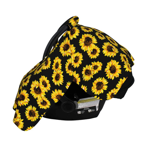 Norchzi 39x27.5 Inches Sunflower Baby Car Seat Canopy Cover Multi Use Nursing Cover for Newborn Car Seat Canopy Mom