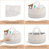 Luxury Little White Diaper Caddy Organizer, Large Cotton Rope Nursery Basket, Portable Car Organizer with Divider