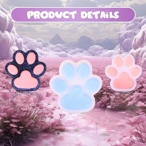 FauKait 1pcs 5.5in (1pcs 5.5in Pink Big Thin Squishy Cat Paw Squeeze Toys,Cute Kawaii Squishies,Cat Paw Fur Ball,Jelly