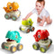 Dinosaur Racing Cars for Toddlers 1-3, Baby Press and Go Car Toys, Infant Play Vehicle Set for 1st Birthday