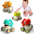 Dinosaur Racing Cars for Toddlers 1-3, Baby Press and Go Car Toys, Infant Play Vehicle Set for 1st Birthday