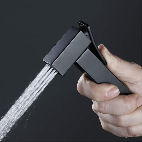 XKHLQLPEF Set Handheld Bidet Sprayer for Toilet, Black Portable Cloth Diaper Sprayer Brass Bathroom Bidet Sprayer Kit