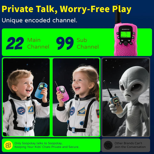 Soopotay 3 4 5 6 7 8 9 10 Rechargeable Walkie Talkies for Kids, Walkie Talkie Toys for Girls Boys, Outdoor Toys/Outside