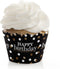 Big Dot of Happiness Adult Happy Birthday - Gold Birthday Party Decorations, Set of 12 Cupcake Wrappers