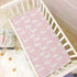 Fitted Crib Sheets Pink Cute Swan Animals - Stretchy Portable Playard Sheets for Baby Toddler, 39 x 27 in for Boys and