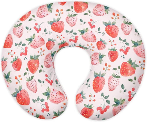 Strawberry Nursing Pillow Covers Reversible and Soft Feeding Pillow Slipcover Fits Standard