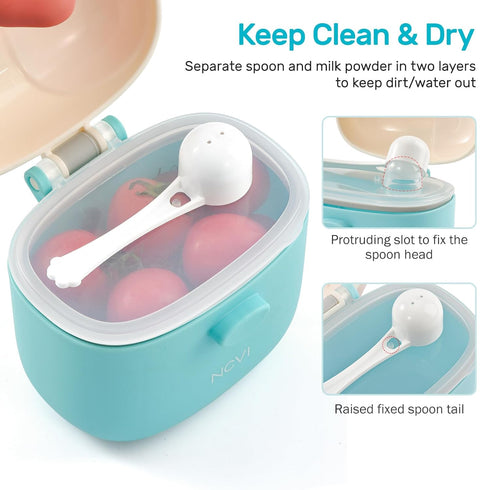 NCVI Baby Formula Dispenser On The Go, Formula Container To Go, Formula Holder for Travel, Outdoor Picnic with Baby