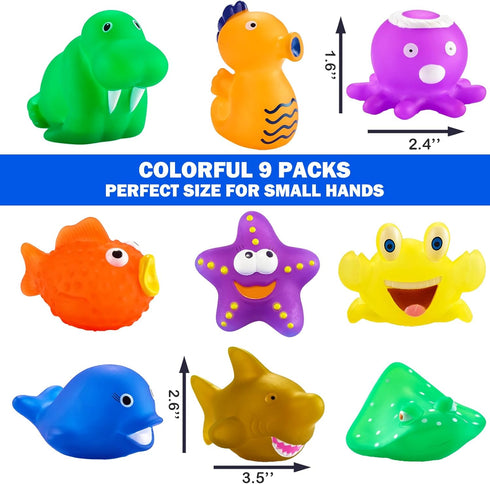 Staroud 9 Packs Color Changing No Hole Bath Toys for Kids Toddlers Baby, Color Change Water Table Toys Sea Creatures