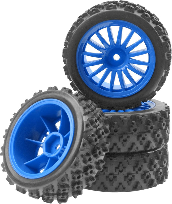 4Pack Vgoohobby 1/10 On Road Rubber Tires OD2.83in with Nylon Wheel Rims 12mm Hex for HSP HPI Redcat Tamiya Traxxas