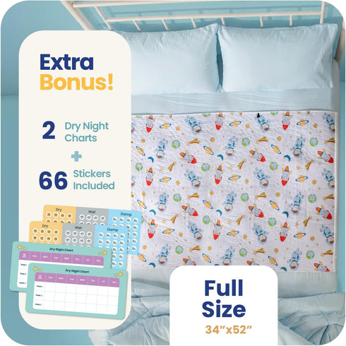 34x52 IMPROVIA Pee Pads for Kids - Bed wetting Pads for Kids Potty Training Bed mats for Toddlers Waterproof Reuseable