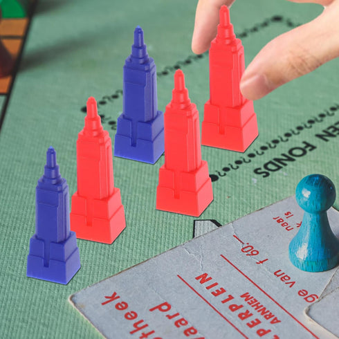Board Game Playing Pieces Replacement - 40pcs Miniature Buildings Plastic Hotels for Rich Man Game Accessories