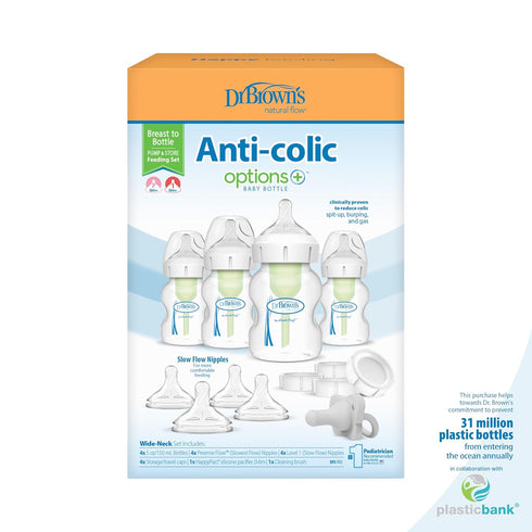 Set 32oz Dr. Brown's Anti-Colic Feeding with Slow Flow Nipples & Formula Mixing Pitcher