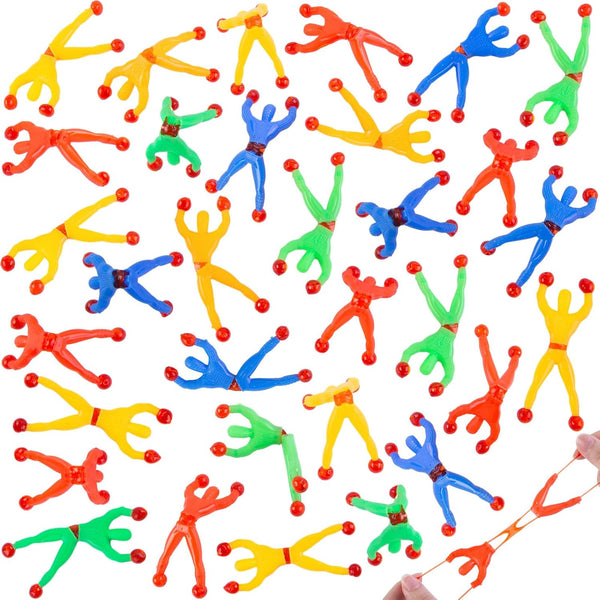 Shindel 50PCS Stretchy Wall Climbers for Easter Egg Fillers, Climbing Man Sticky