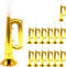 Toyvian 14pcs Plastic Trumpet Toy, Kids Trumpet Instrument Party Noise Makers, Golden Kids Birthday Party Favors