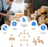 WODI Wooden Building Blocks 60pcs Large Natural Wood STEM Building Blocks for Kids Ages 4-8