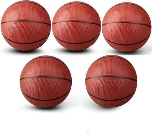 7 INCH Mini Basketball Toys for Indoor Over Door Hoops, Soft 7" Rubber Basketball for Toddler Beach Outdoor Play (5 PCS