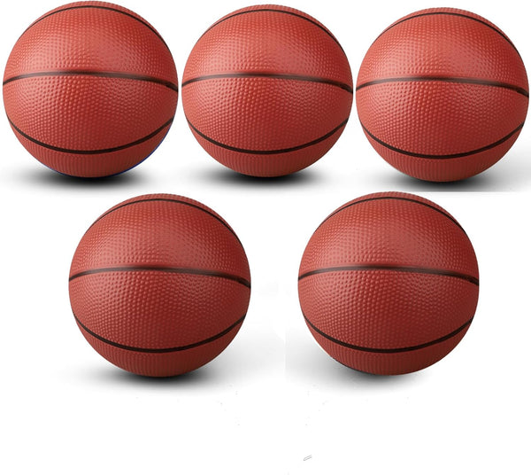 7 INCH Mini Basketball Toys for Indoor Over Door Hoops, Soft 7" Rubber Basketball for Toddler Beach Outdoor Play (5 PCS