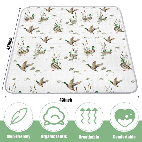 43 43 Inch Tummy Funtery x Mallard Duck Baby Playmat Portable Crawling Washable Foldable Time Non Slip Baby Floor Large
