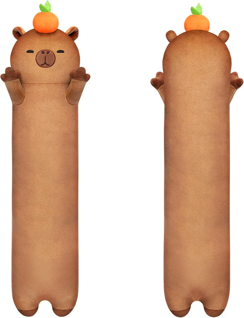 Long Plush Capybara Body Pillow - 20 Inch Cute Stuffed Animal - Soft Cuddle Pillow Gift for Girls
